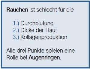 Rauchen kann Augenringe aus drei Gründen verschlimmern.